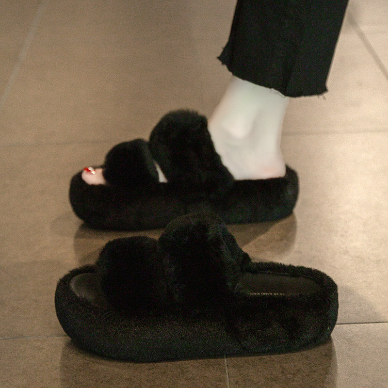 软底毛毛拖鞋女外穿2025秋冬新款兔毛爆款棉拖居家增高厚底毛毛鞋,女鞋,毛毛鞋,淘宝优惠券,粉丝福利购,淘宝优惠卷