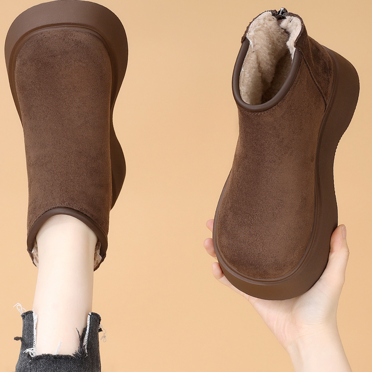 小个子防滑爆款后拉链加厚棉鞋