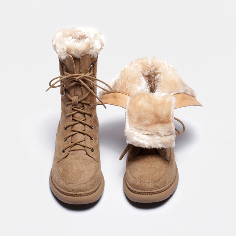 真皮加绒雪地靴女2025冬季新款棉鞋小香风加厚中筒保暖厚底马丁靴,女鞋,时尚雪地靴,淘宝优惠券,粉丝福利购,淘宝优惠卷