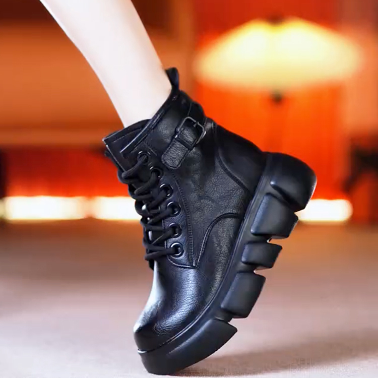 防滑保暖棉鞋松糕加绒加厚短靴