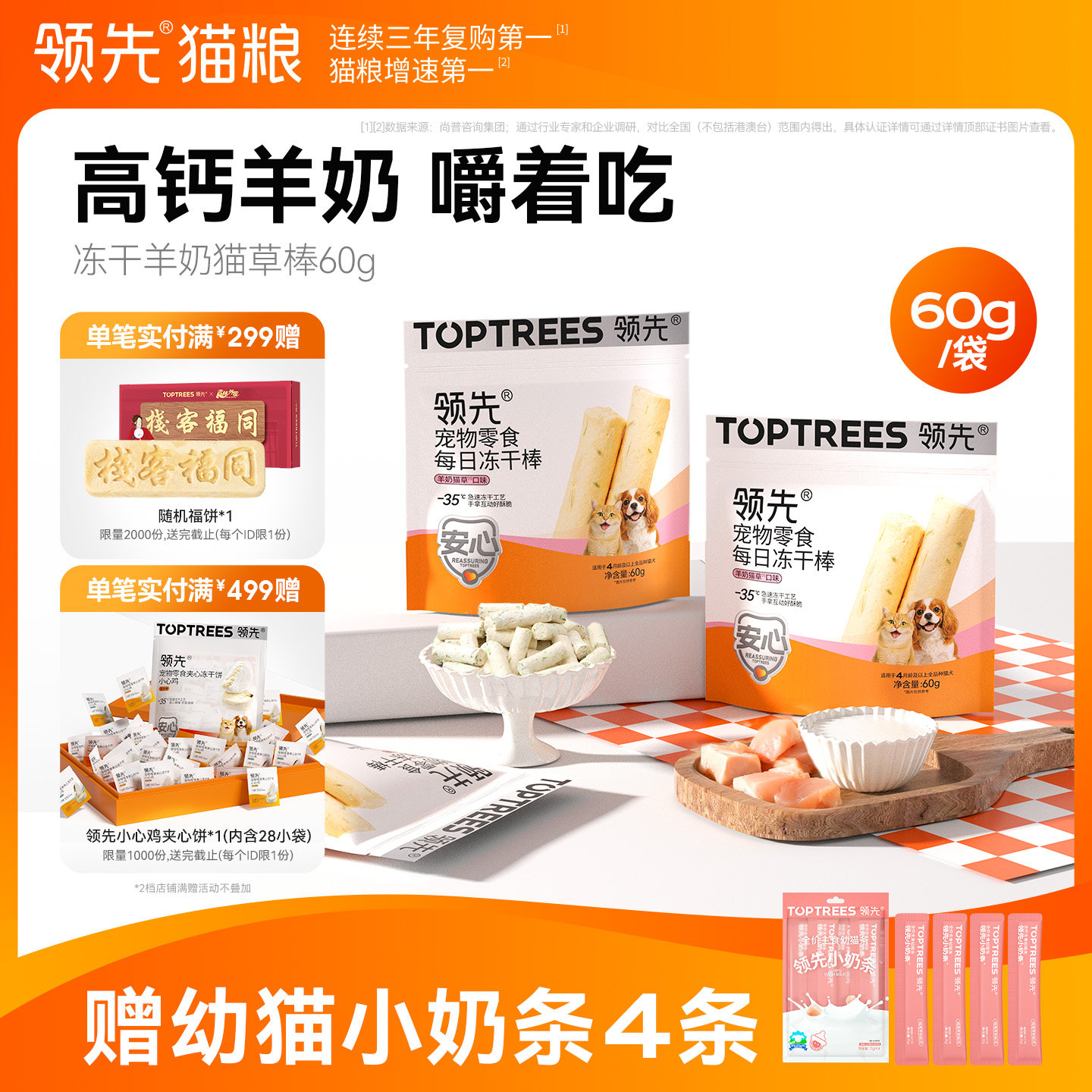 【上市工厂】领先冻干羊奶棒60g图片