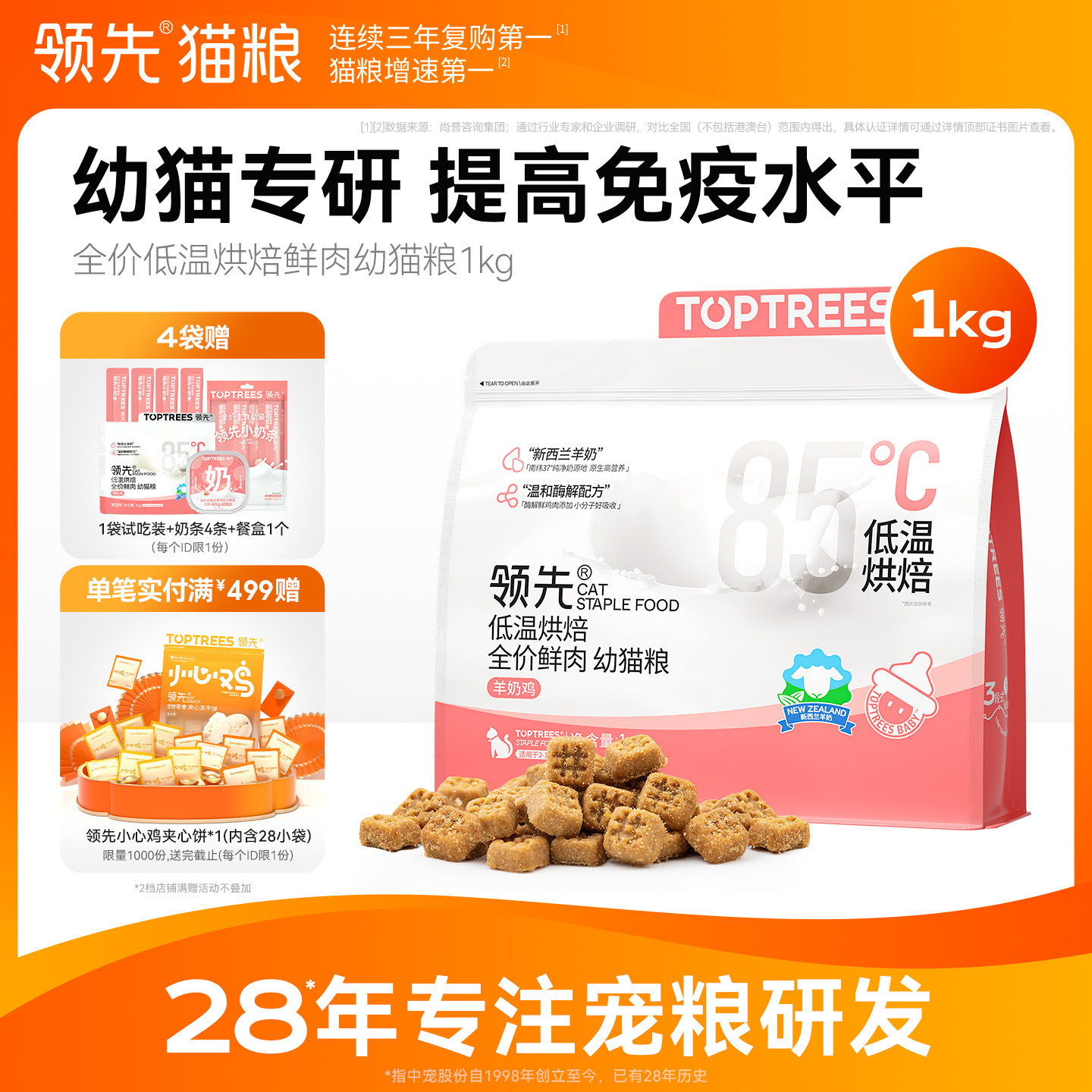 【幼猫】领先低温烘焙幼猫猫粮羊奶鲜鸡肉全价营养高蛋白专用奶糕