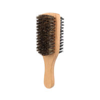 Men's beard comb, solid wood double-sided bristle brush, carved cleaning brush, hair care, retro oil hair comb, hair salon broken hair brush thumbnail 2