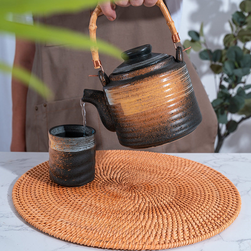 越南藤编 杯垫 碗碟隔热垫套装 茶壶垫 菜盘餐桌 垫茶具 草编垫子