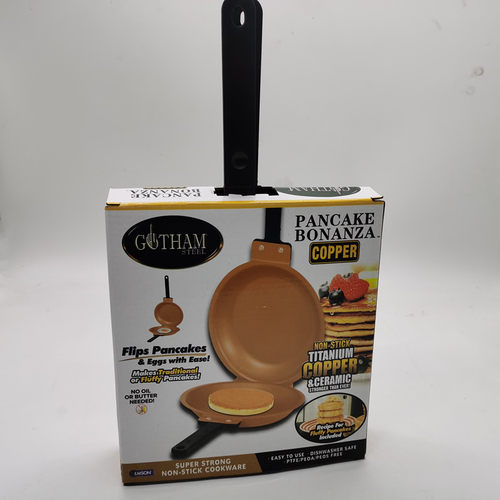 新品直销铜色双平底锅煎饼锅翻煎锅Pancake bonanza