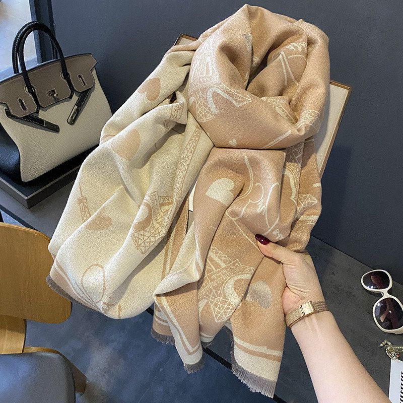 2024秋冬季新款仿羊绒围巾女士