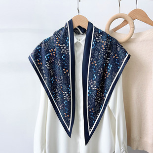 韩版气质高级感小碎花三角巾女春夏薄款百搭装饰包头屁帘两用披肩