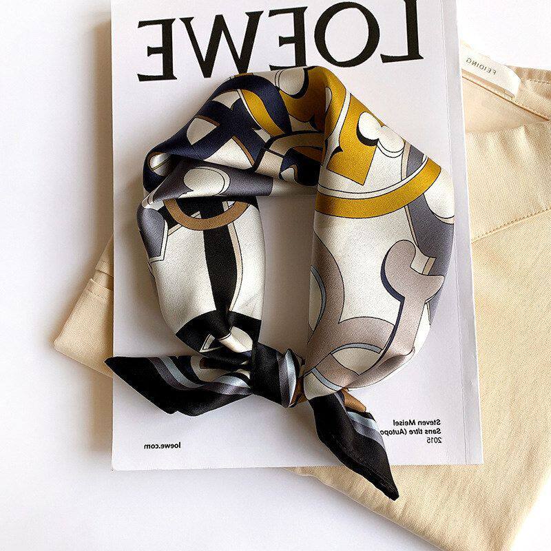 202春秋新品时尚真丝围巾桑蚕丝素绉缎时尚脖子丝巾小方巾女