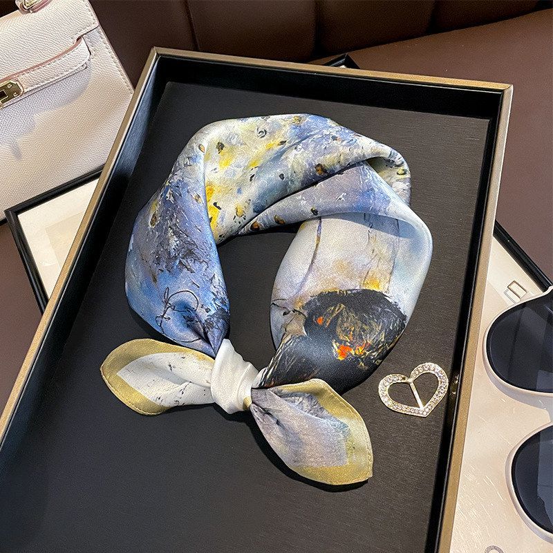 韩版经典图案100桑蚕丝真丝围巾