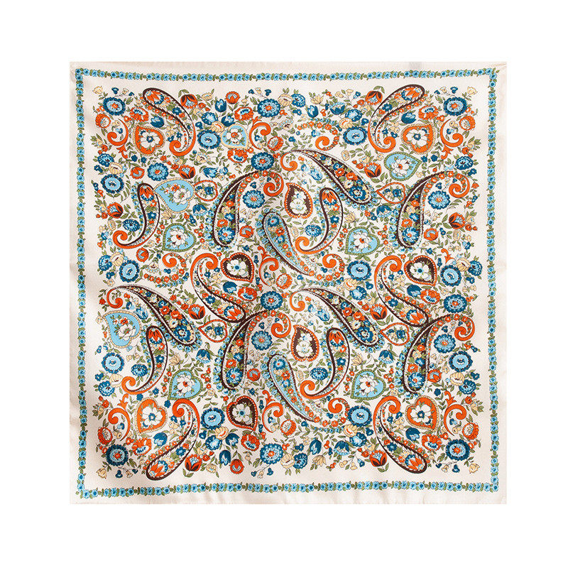 法式腰果花53桑蚕丝小方巾丝巾女春夏围巾装饰领巾高级感系脖领巾