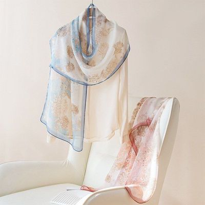 2025春夏时尚高档桑蚕丝真丝丝巾