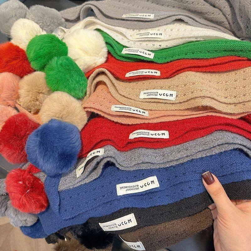 可拆卸毛球！韩版绵羊绒围脖小