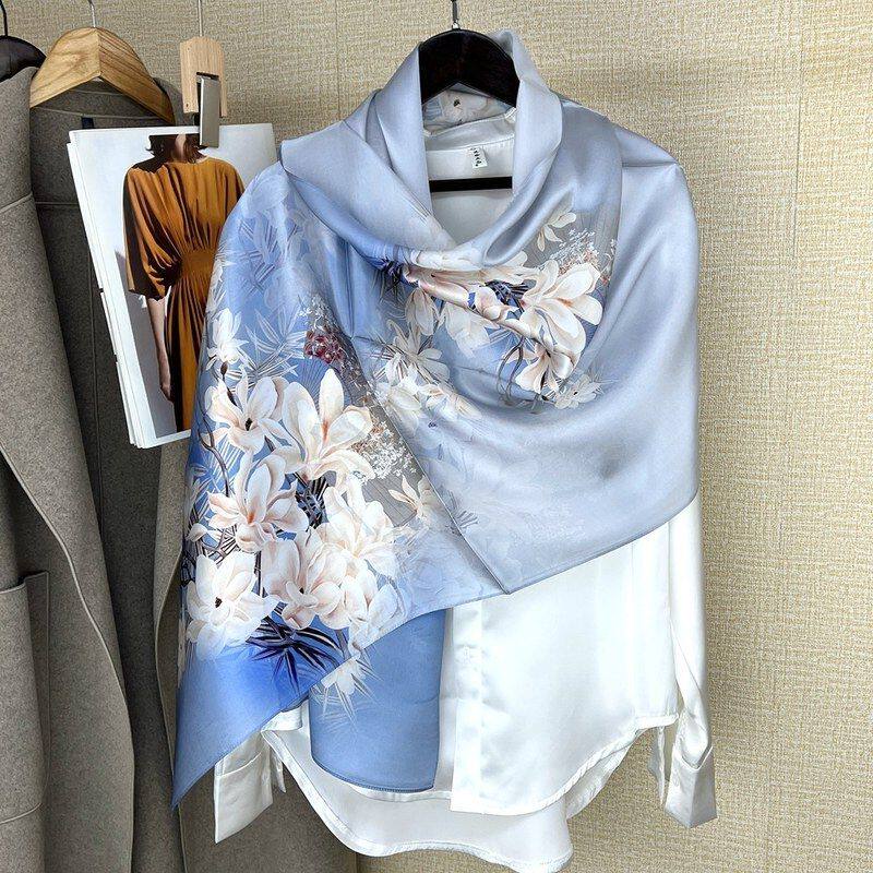 滴答故事春秋真丝旗袍丝巾女桑蚕丝绸长围巾妇女妈妈礼物披肩外搭