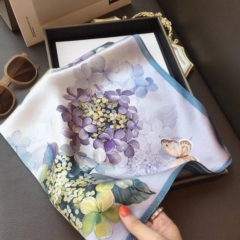 母亲节礼物丝巾2025春季百搭梦幻蝴蝶100%桑蚕丝围巾真丝丝巾领巾