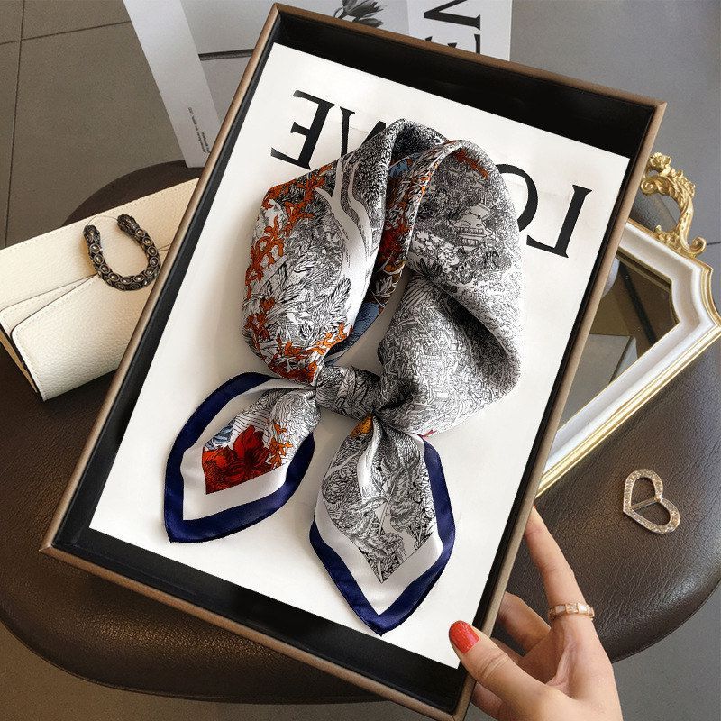 洋气丛林斑马100蚕丝发带丝巾小