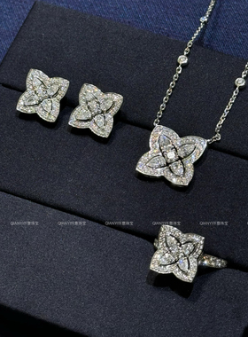 QIANYI仟意珠宝【轻奢系列】檀健次同款满钻镶嵌莲花镀18k金项链