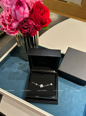 QIANYI仟意珠宝【轻奢系列】白富美名媛镶满钻玫瑰花镀18k金手链