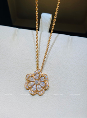 QIANYI仟意珠宝【轻奢系列】白富美千金感高碳钻镶嵌花朵气质项链