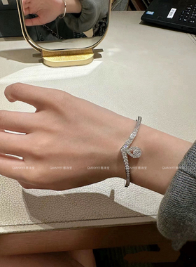 QIANYI仟意【为爱加冕】白富美名媛气质s925银满钻高定手镯