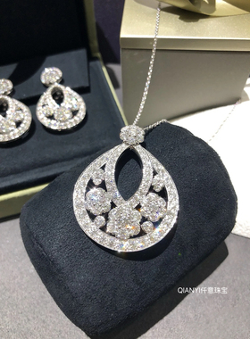 QIANYI仟意珠宝【轻奢系列】s925纯银满钻雪花闪耀花朵白富美项链