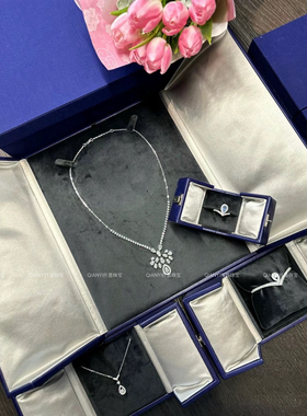 QIANYI仟意【高定系列】s925纯银皇冠水滴钻满钻奢华贵气晚宴项链