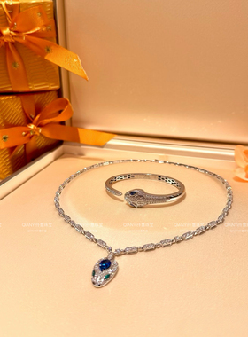 QIANYI仟意珠宝【高定灵蛇系列】赵露思同款白富美银镀18k金项链