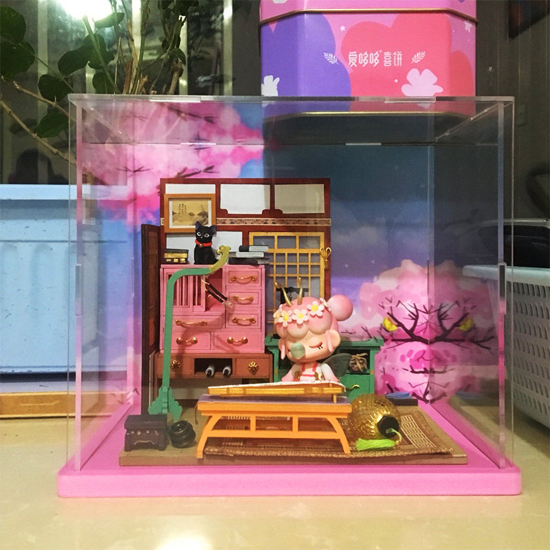 囡茜nanci樱花庭亚克力展示盒手办盲盒收纳若态diy小屋透明防尘罩