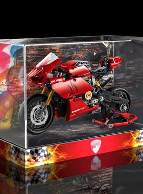 亚克力展示盒42107 适用乐高杜卡迪摩托车模型玩具积木防尘罩收纳