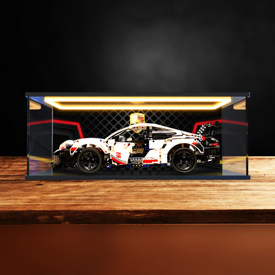 适用乐高科技系列机械组42096保时捷911RSR灯光回灯亚克力展示盒