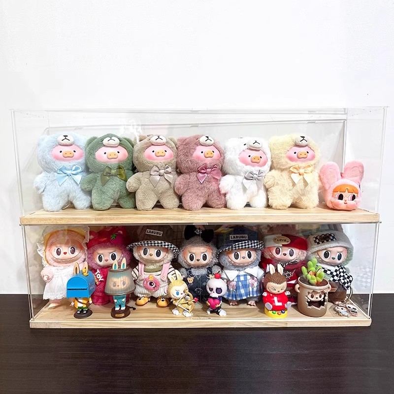 labubu展示盒亚克力拉布布挂件盒星星人搪胶娃娃置物架潮玩收纳盒