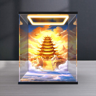 适用乐高悟空小侠80065 二郎天神机甲回型灯亚克力透明防尘展示盒