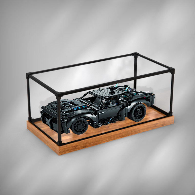 适用乐高42127 蝙蝠侠战车积木拼装透明模型木纹展示盒防尘亚克力