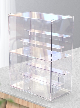 适用泡泡玛特全透明展示盒盲盒收纳柜密林古堡手办亚克力阶梯防尘