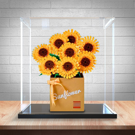 亚克力展示盒适用乐高40524/40460玫瑰花向日葵创意系列花束收纳