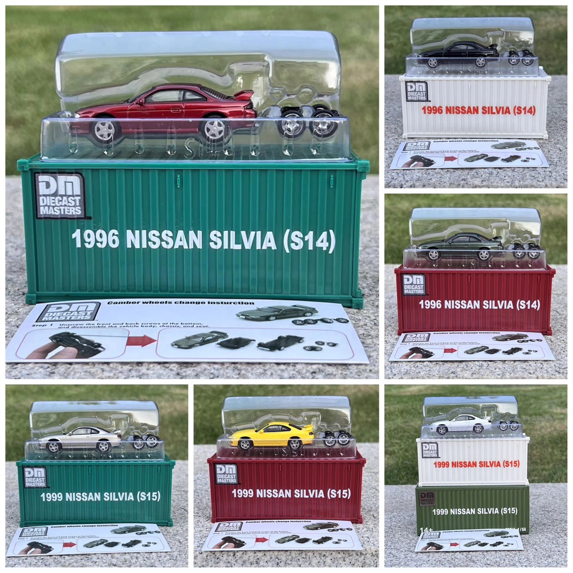 现货DM集装箱DieCast Master日产1:64尼桑Silvia S14 S15汽车模型