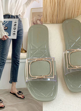 时尚韩版ins拖鞋女夏季室内外穿防滑软底旅游海边沙滩网红拖鞋女