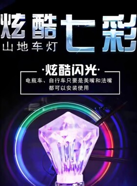自行车摩托车轿车电动车山地轮胎灯风火轮7彩轮胎灯气门灯气嘴灯
