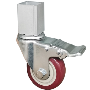 方套脚式万向轮方管货架置物架脚轮桌子柜子方腿用轮子承重有刹车