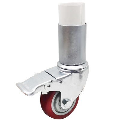 迈悠圆套脚式万向轮幼儿园床操作台桌子用套管式脚轮静音圆管轮子