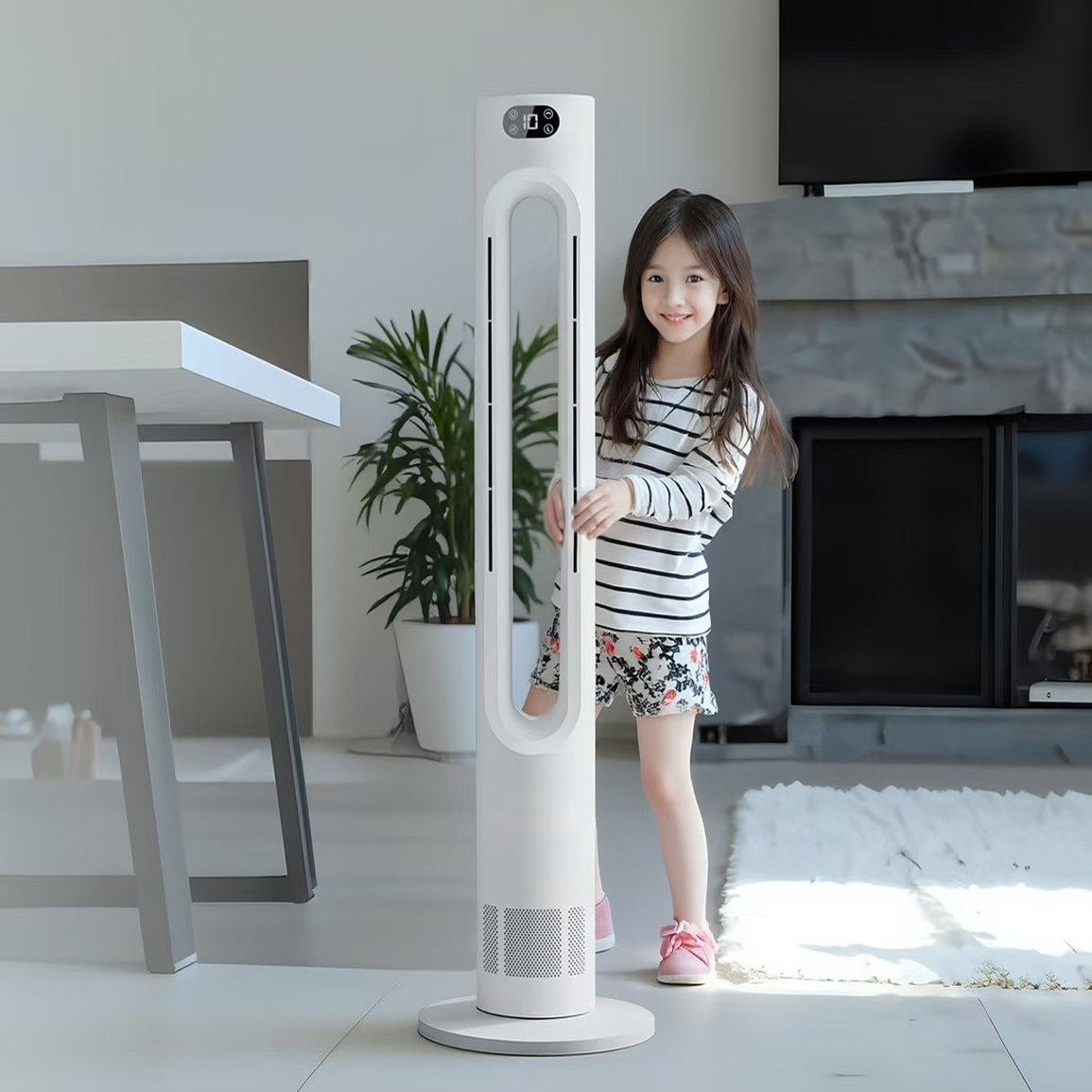 格库无叶风扇冷暖两用塔扇电风扇落地静音家用省电空气循环扇台式
