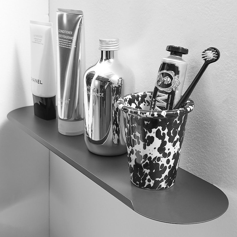 极简风枪灰简约一字隔板架平板置物架卫生间浴室镜前收纳架免打孔,收纳整理,整理架/置物架/收纳架,淘宝优惠券,粉丝福利购,淘宝优惠卷