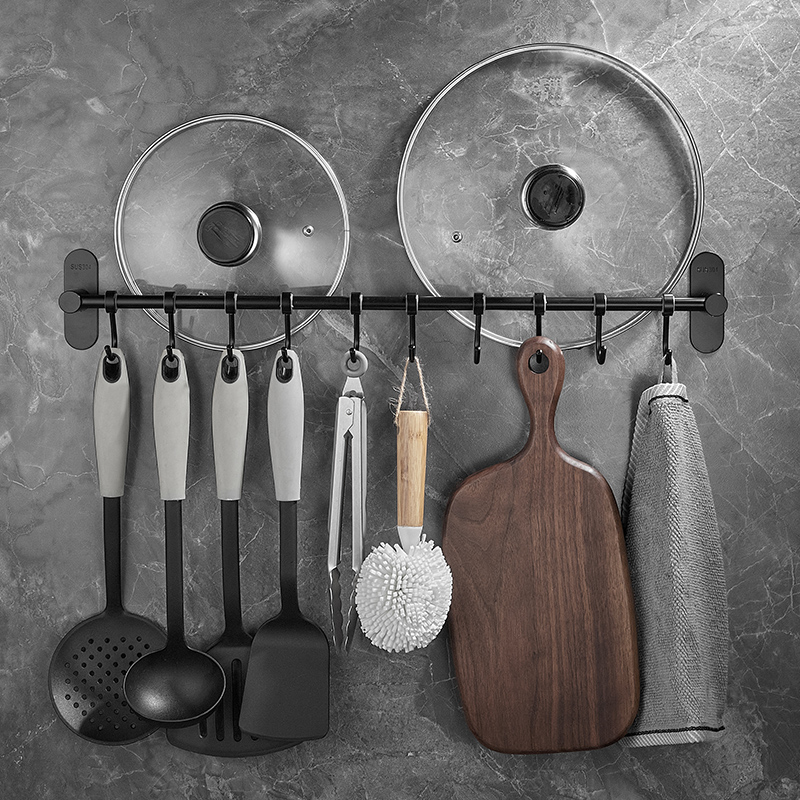 厨房挂钩免打孔不锈钢置物架排钩