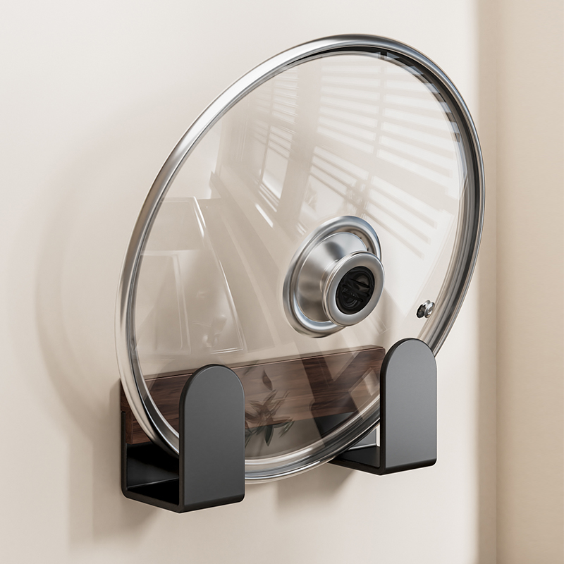 中古风胡桃木厨房锅盖架菜板架