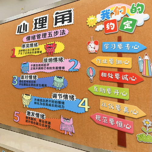幼儿园心理角我们的约定主题墙
