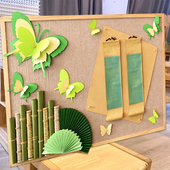 幼儿园手工环创立体中式 书法蝴蝶主题板报区角区域自制墙面材料