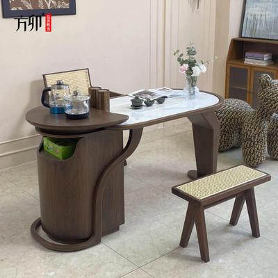 方卯新中式茶桌椅组合2024新款现代家用阳台小茶桌轻奢岩板泡茶台