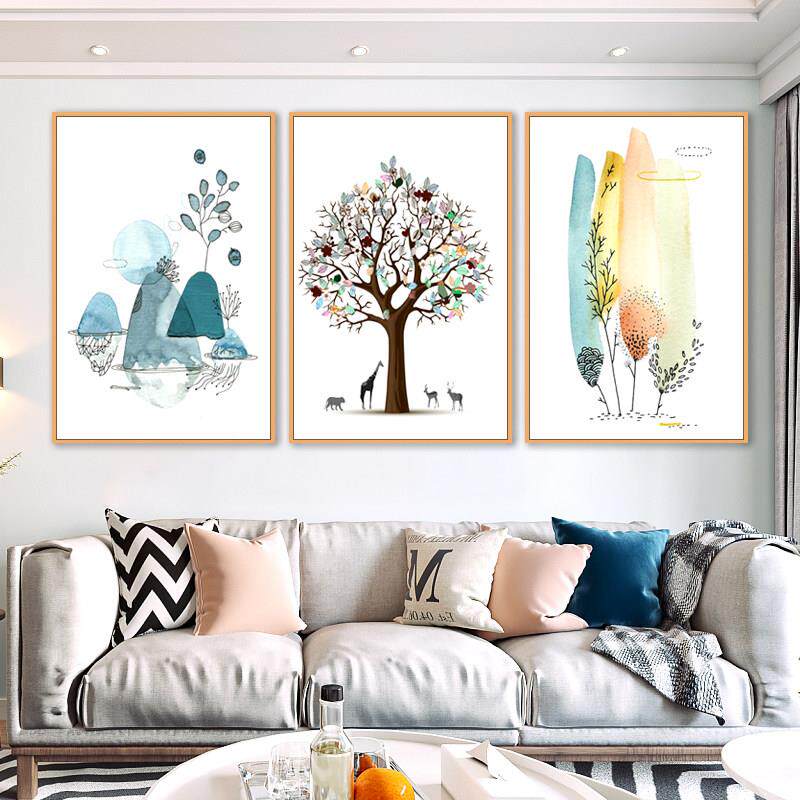 客厅装饰画 画沙发背景墙挂画 画后面的挂画 画现代简约北欧壁画