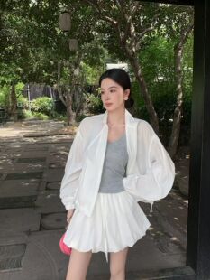 套装 大码 女 宽松遮肉时尚 韩系设计感花苞裙套装 女装 2026春防晒新款