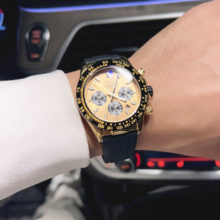 迪通拿全自动机械表手表男多功能时尚 潮流硅胶带手表商务休闲腕表