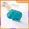 巧喜天然原礦高瓷藍綠松石河馬雕件挂件手串項鏈吊墜手機鏈配飾